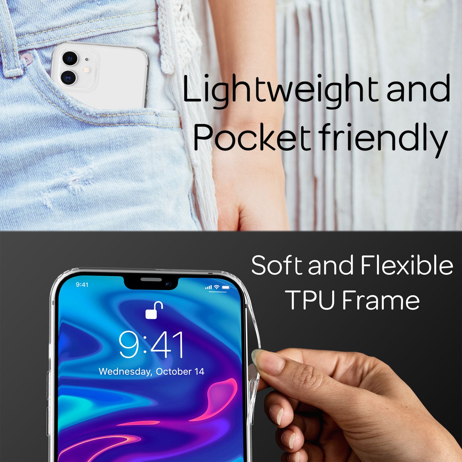 NALIA Handy Hülle für iPhone 12 mini, Hard Cover & Silikon Bumper Schutz Case Default Title NALIA Transparente Hülle