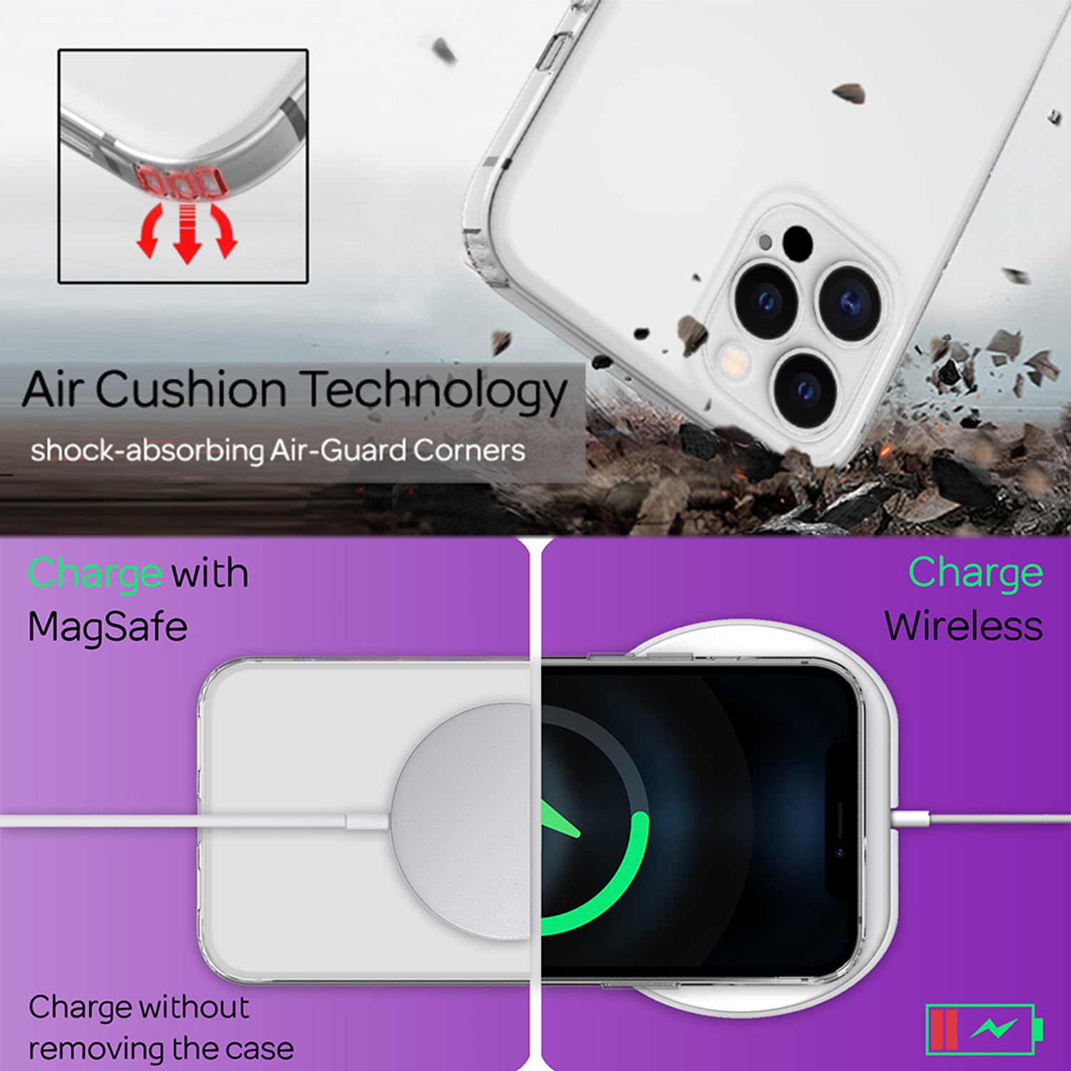 NALIA Handy Hülle für iPhone 12 Pro Max, Hard Cover & Silikon Bumper Schutz Case