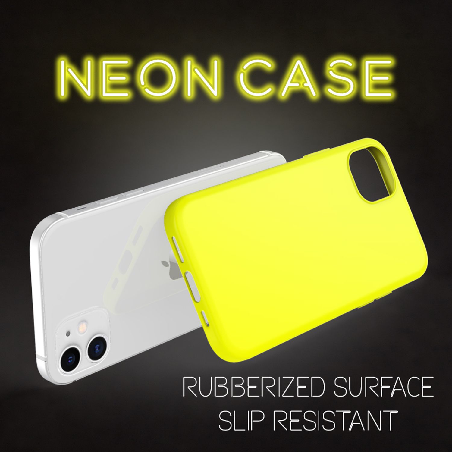 NALIA Neon Handy Hülle für iPhone 12 mini, Slim Case Cover Schutz Tasche Bumper Gelb NALIA Protective Hülle