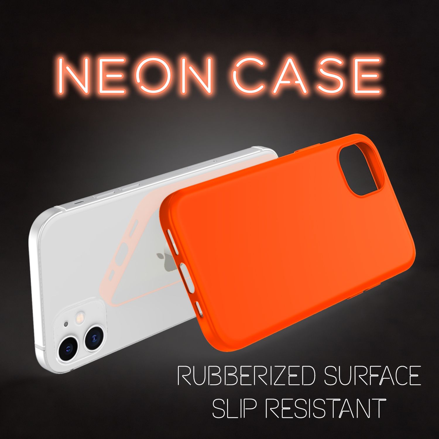 NALIA Neon Handy Hülle für iPhone 12 / iPhone 12 Pro, Slim Case Schutz Cover TPU Orange NALIA Protective Hülle