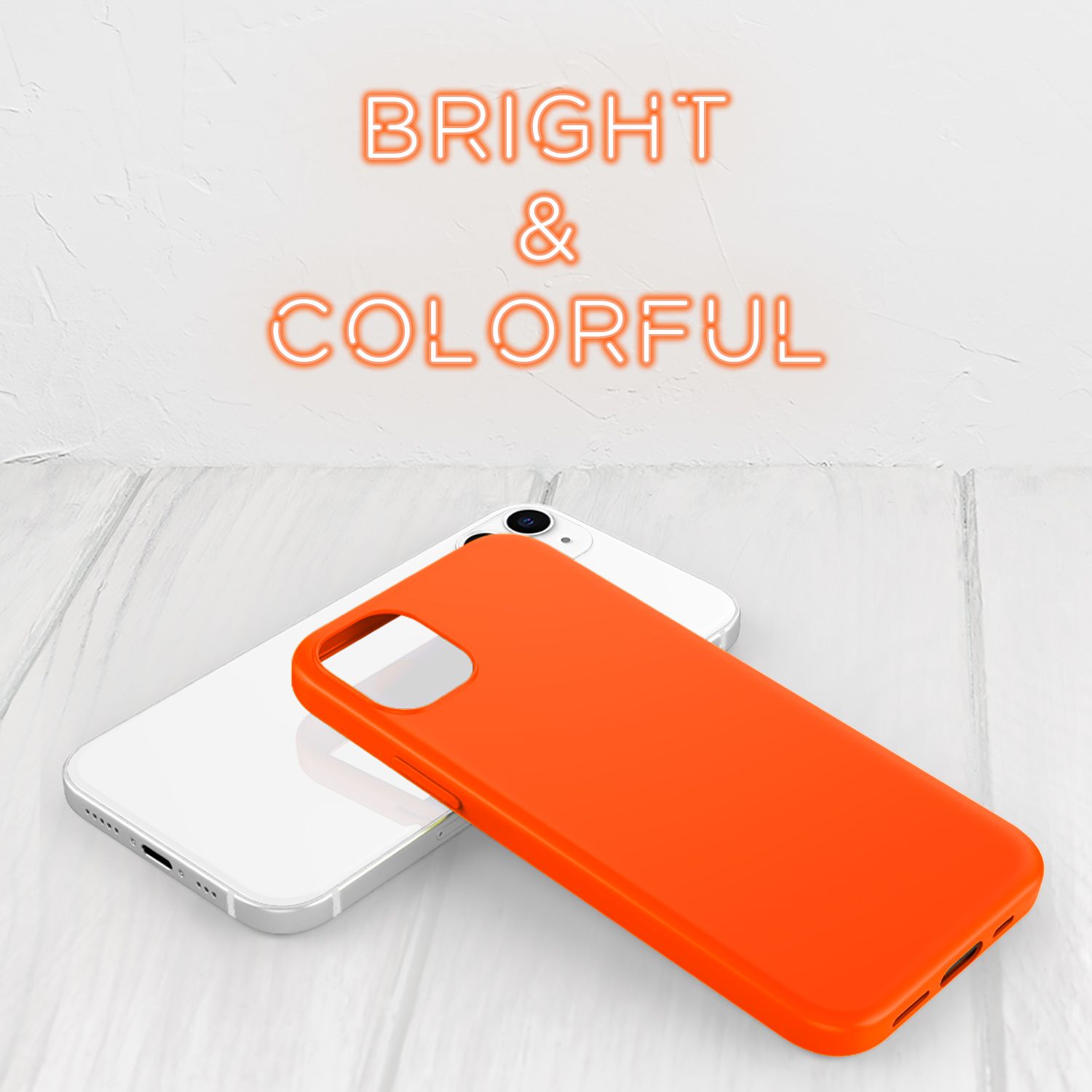 NALIA Neon Handy Hülle für iPhone 12 / iPhone 12 Pro, Slim Case Schutz Cover TPU Orange NALIA Protective Hülle