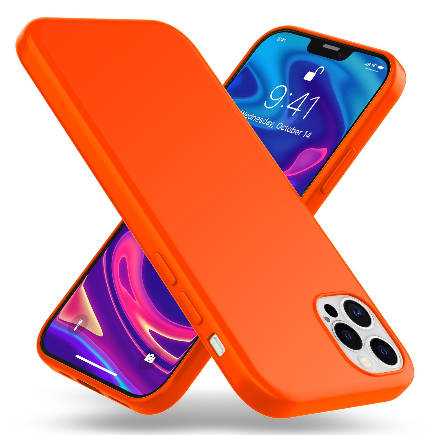 NALIA Neon Handy Hülle für iPhone 12 Pro Max, Slim Case Schutz Cover Etui Bumper