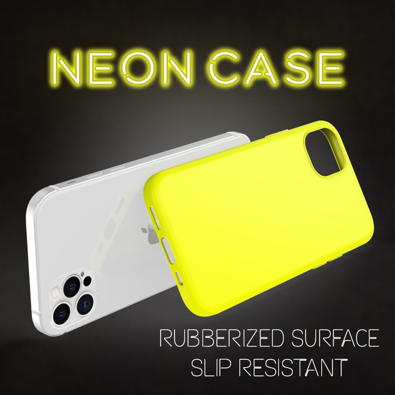 NALIA Neon Handy Hülle für iPhone 12 Pro Max, Slim Case Schutz Cover Etui Bumper Gelb NALIA Protective Hülle