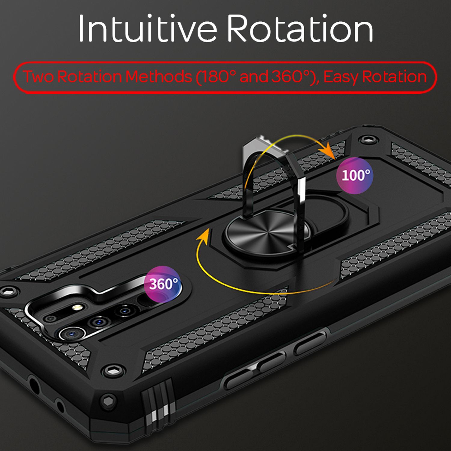 NALIA Outdoor Ring Hülle Xiaomi Redmi 9 Case 360° stoßfest Default Title NALIA Protective Hülle