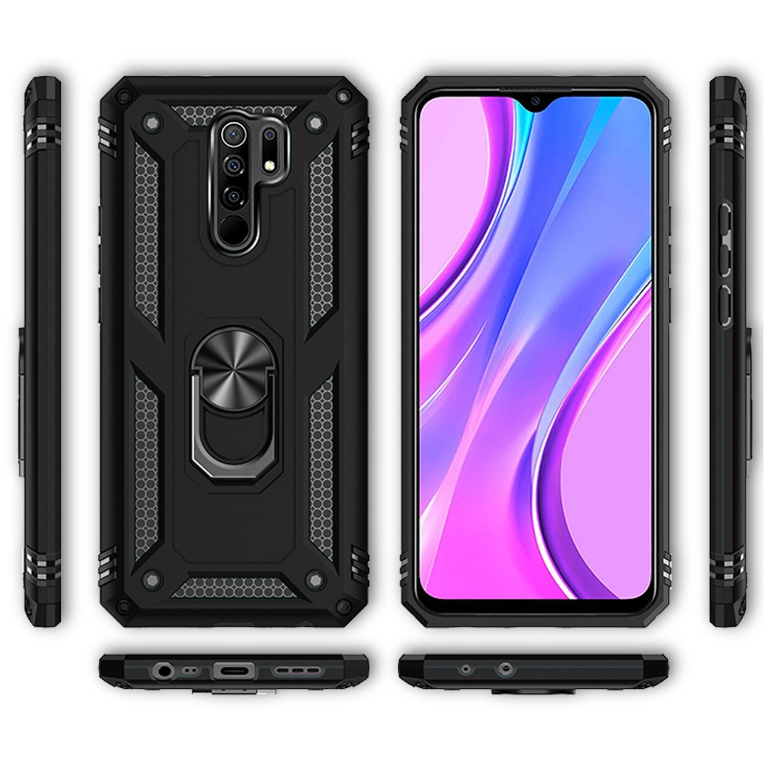 NALIA Outdoor Ring Hülle Xiaomi Redmi 9 Case 360° stoßfest Default Title NALIA Protective Hülle