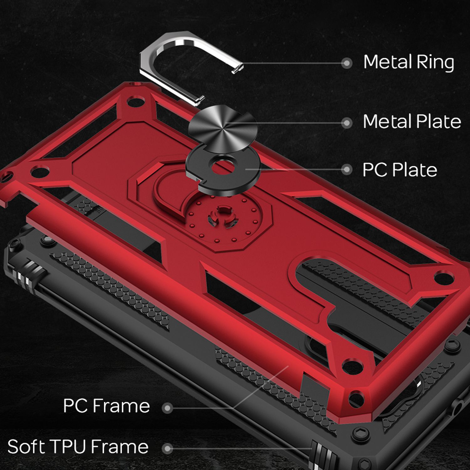 NALIA Outdoor Ring Hülle Xiaomi Redmi 9 Case 360° stoßfest Default Title NALIA Protective Hülle