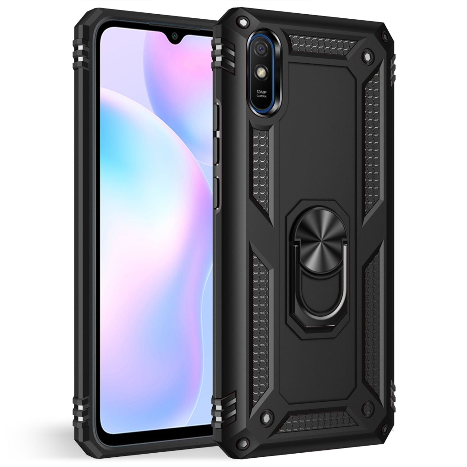 NALIA Ring Handy Hülle für Xiaomi Redmi 9A, Case für magnetische KFZ Halterung Default Title NALIA Protective Hülle