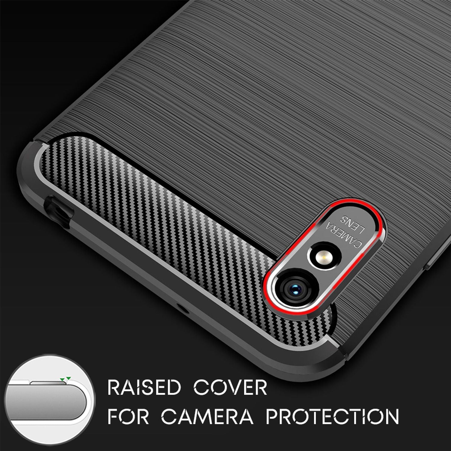 NALIA Design Handy Hülle Xiaomi Redmi 9A, Carbon Look Tasche Case Cover Bumper Default Title NALIA Protective Hülle
