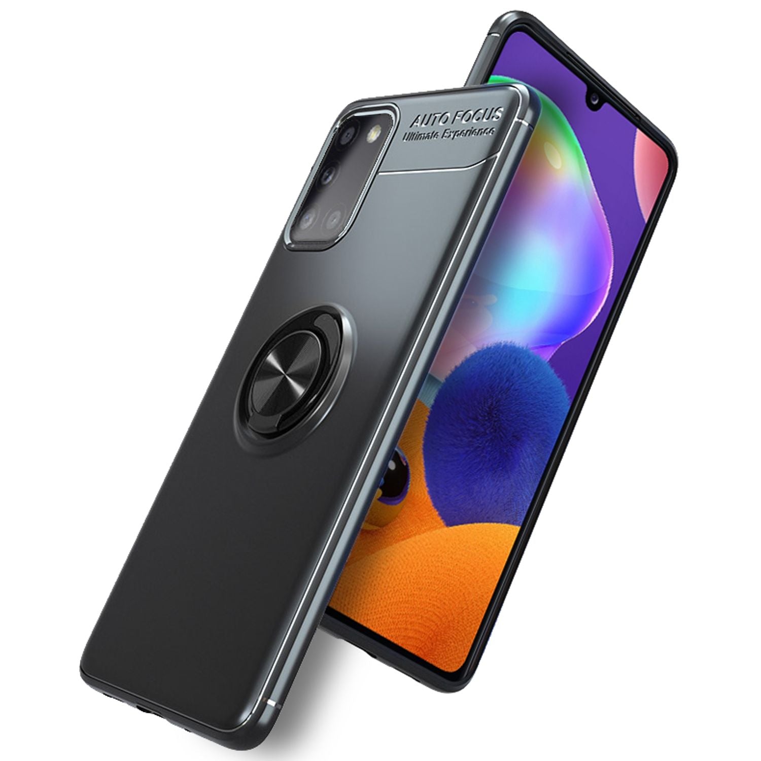 NALIA Ring Handy Hülle für Samsung Galaxy A31, Schutz Case Tasche Etui Bumper Schwarz NALIA Protective Hülle