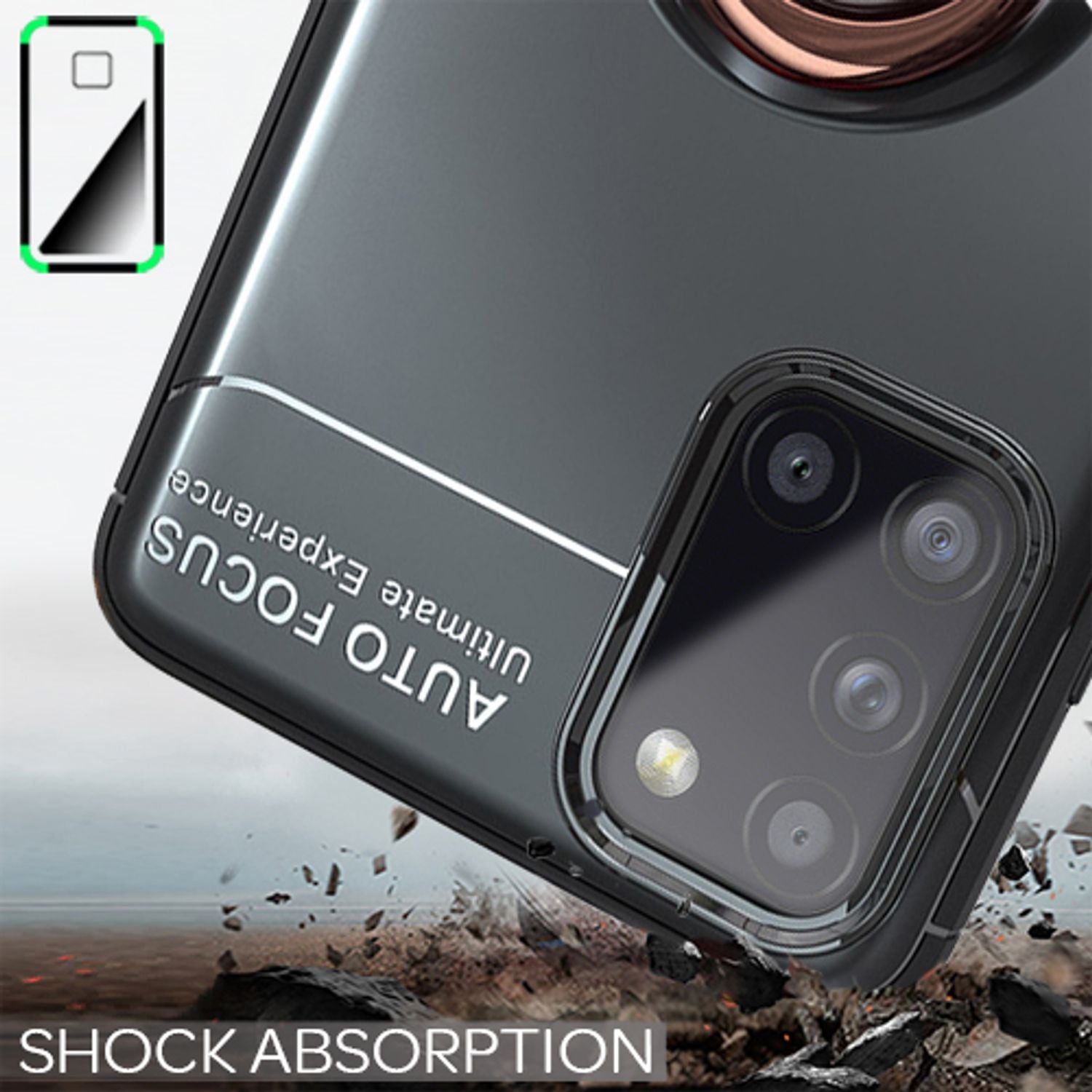 NALIA Ring Handy Hülle für Samsung Galaxy A31, Schutz Case Tasche Etui Bumper Rose Gold NALIA Protective Hülle