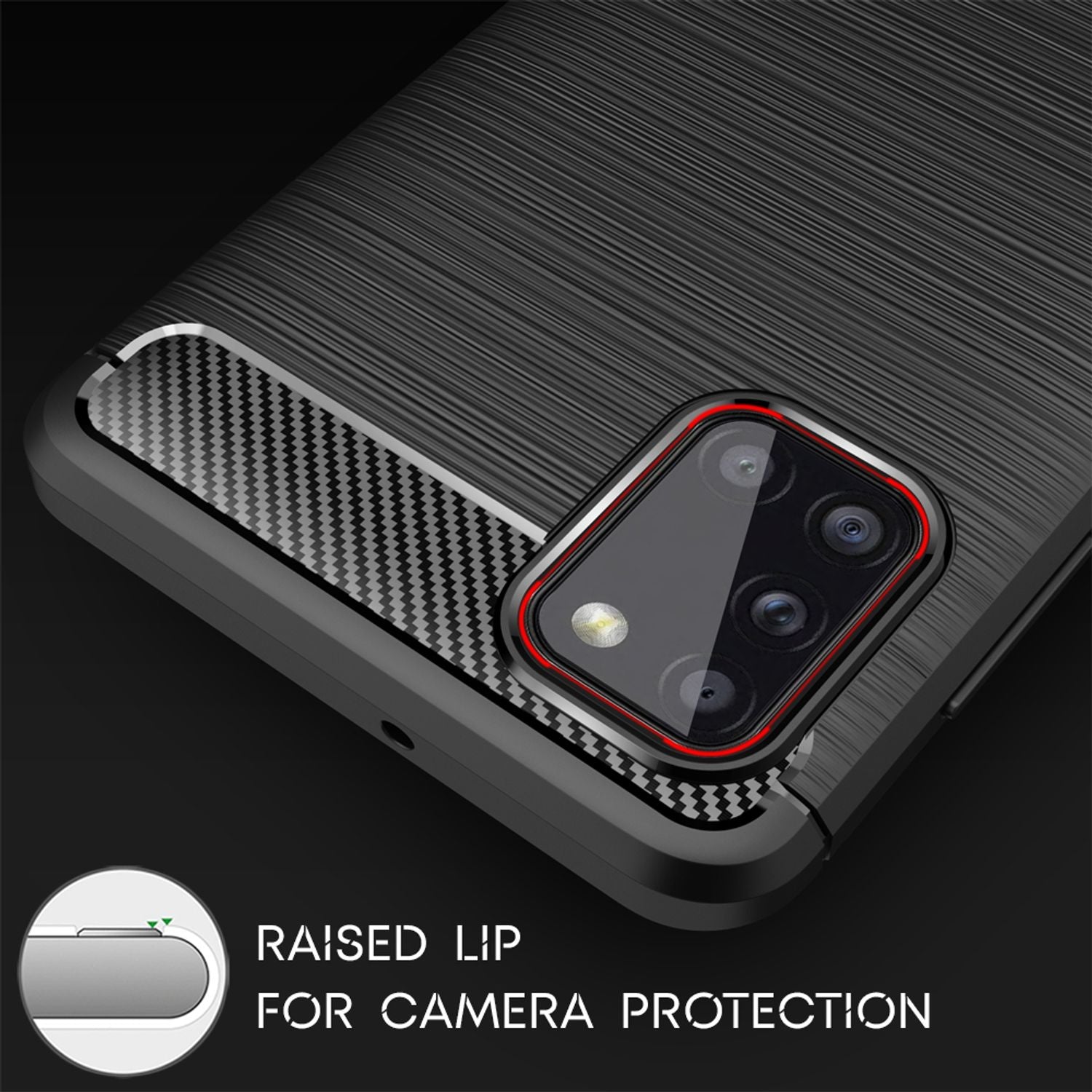 NALIA Design Handy Hülle für Samsung Galaxy A31, Carbon Look Cover Case Bumper Default Title NALIA Protective Hülle