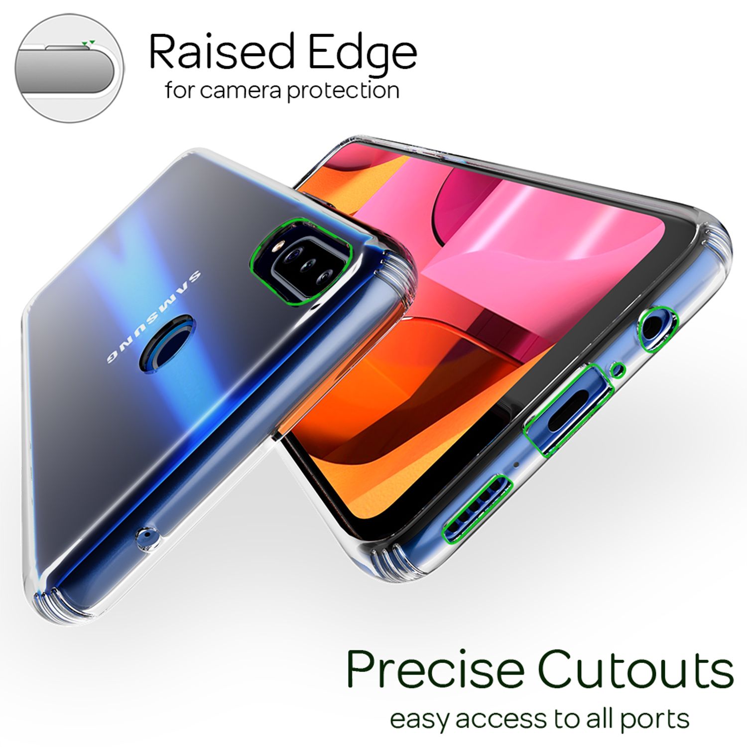 NALIA Klare Handy Hülle für Samsung Galaxy A20s, Clear Case Cover Schutz Tasche Default Title NALIA Transparente Hülle