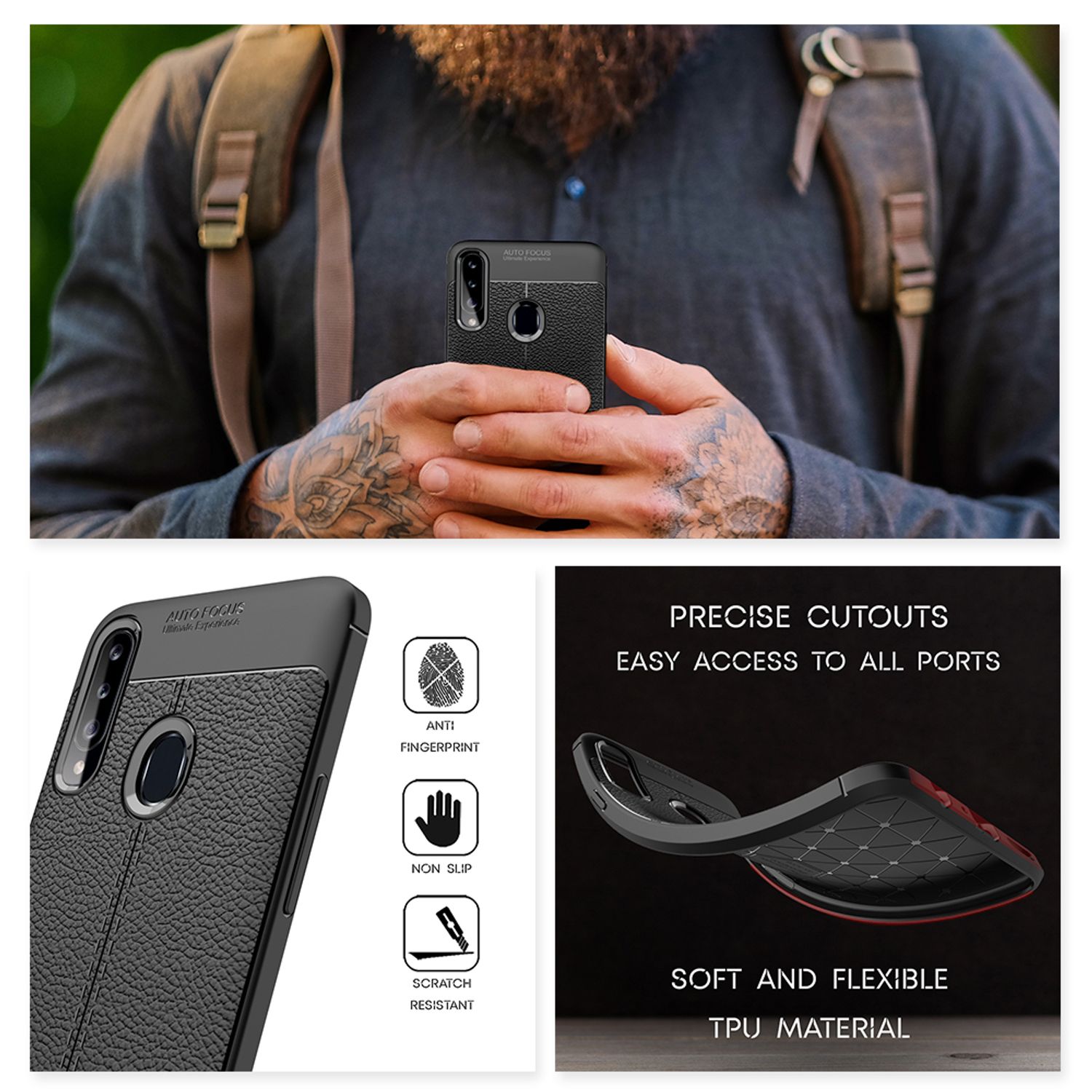 NALIA Design Handy Hülle für Samsung Galaxy A20s, Leder Look Case Cover Etui Default Title NALIA