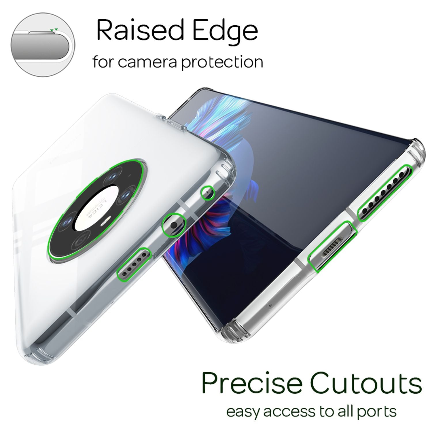 NALIA Klare Handy Hülle für Huawei Mate 40 Pro, Case Cover Schutz Tasche Bumper Default Title NALIA Transparente Hülle