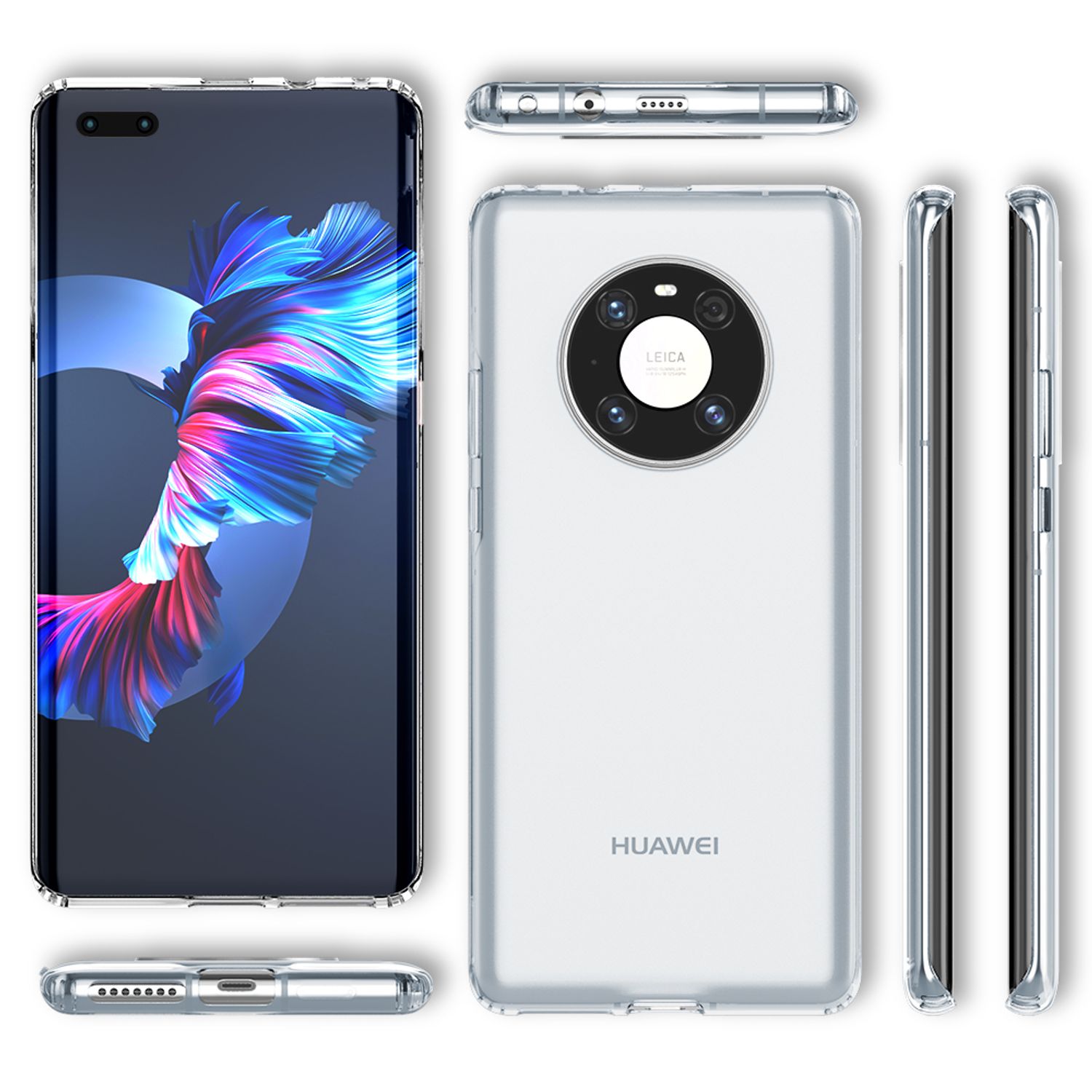 NALIA Klare Handy Hülle für Huawei Mate 40 Pro, Case Cover Schutz Tasche Bumper Default Title NALIA Transparente Hülle