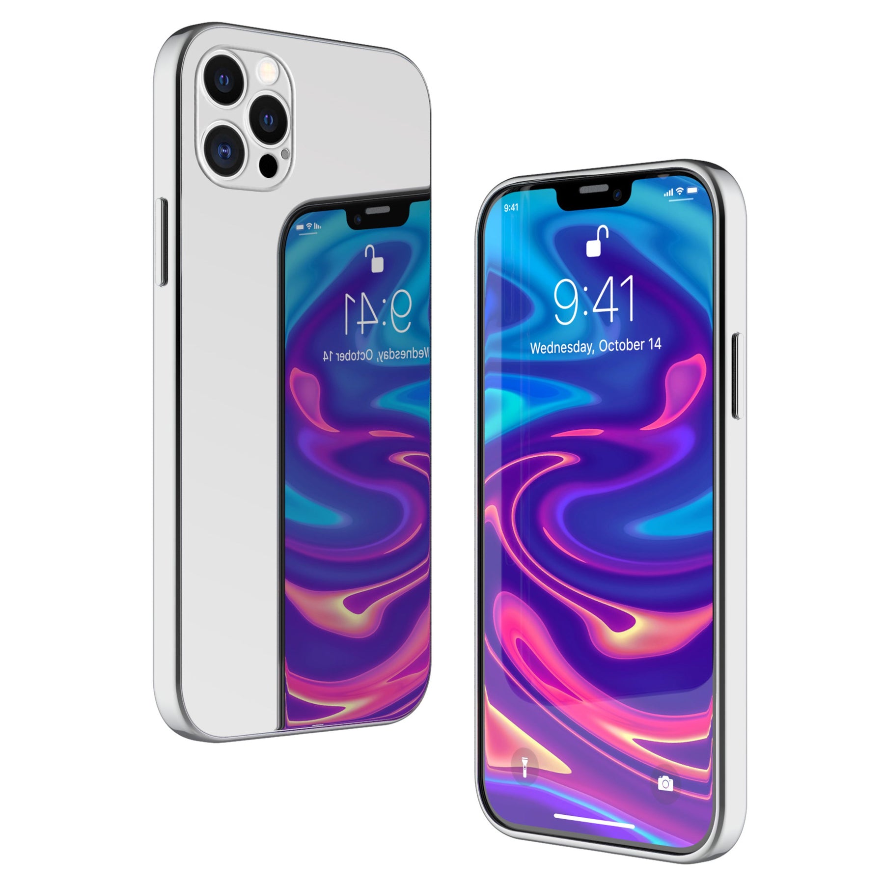 NALIA Spiegelhülle für iPhone 12 Pro Max – Echtes Glas (9H Spiegel & Robust) – RAYN (Premium Hardcase & Silikon Bumper) – Marke aus Berlin Default Title NALIA Protective Hülle