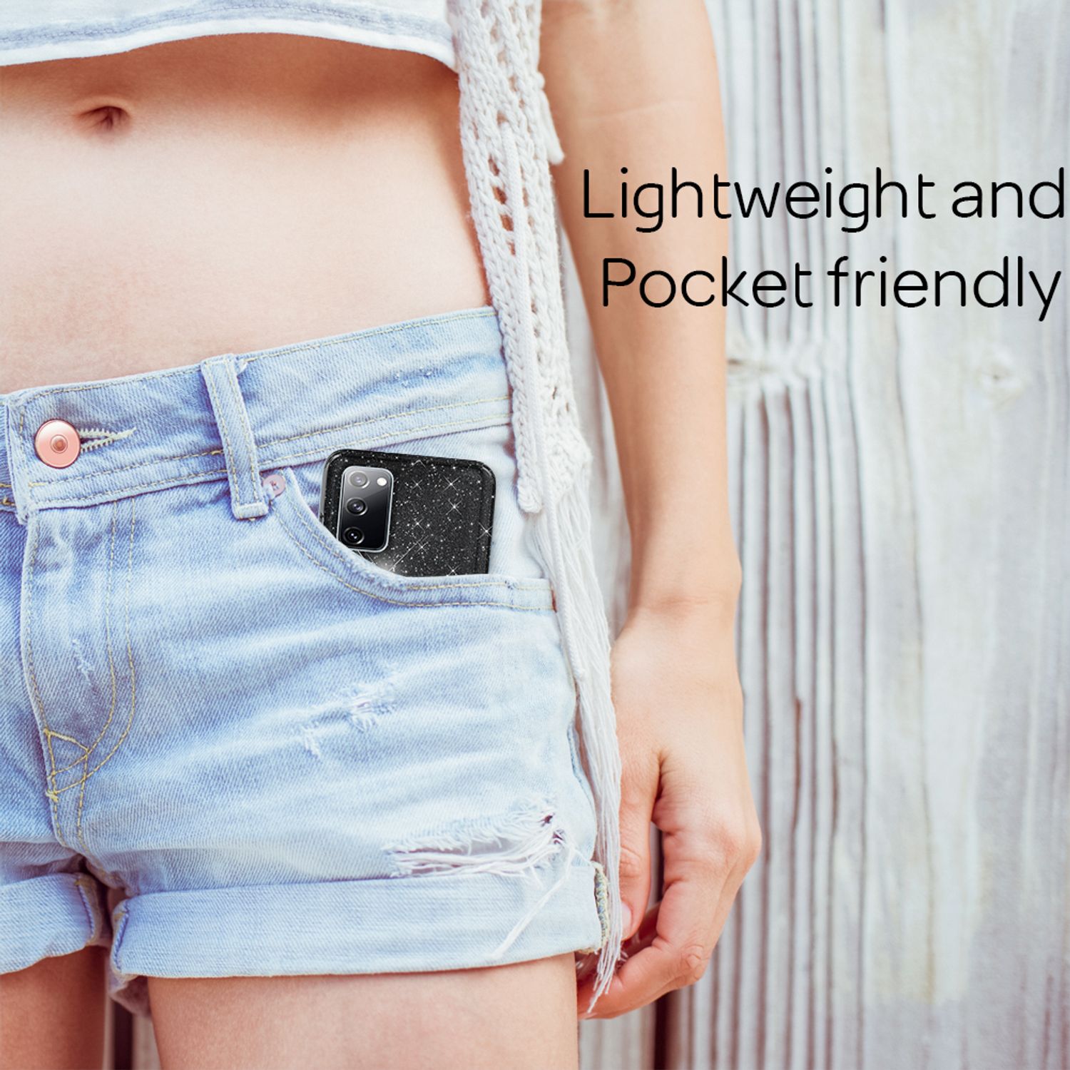 NALIA Glitzer Handyhülle für Samsung Galaxy S20 FE, Bling Handy Cover Schutz Case TPU Schwarz NALIA Protective Hülle