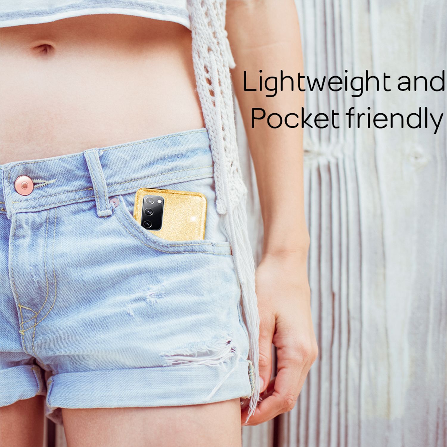 NALIA Glitzer Handyhülle für Samsung Galaxy S20 FE, Bling Handy Cover Schutz Case TPU Gold NALIA Protective Hülle