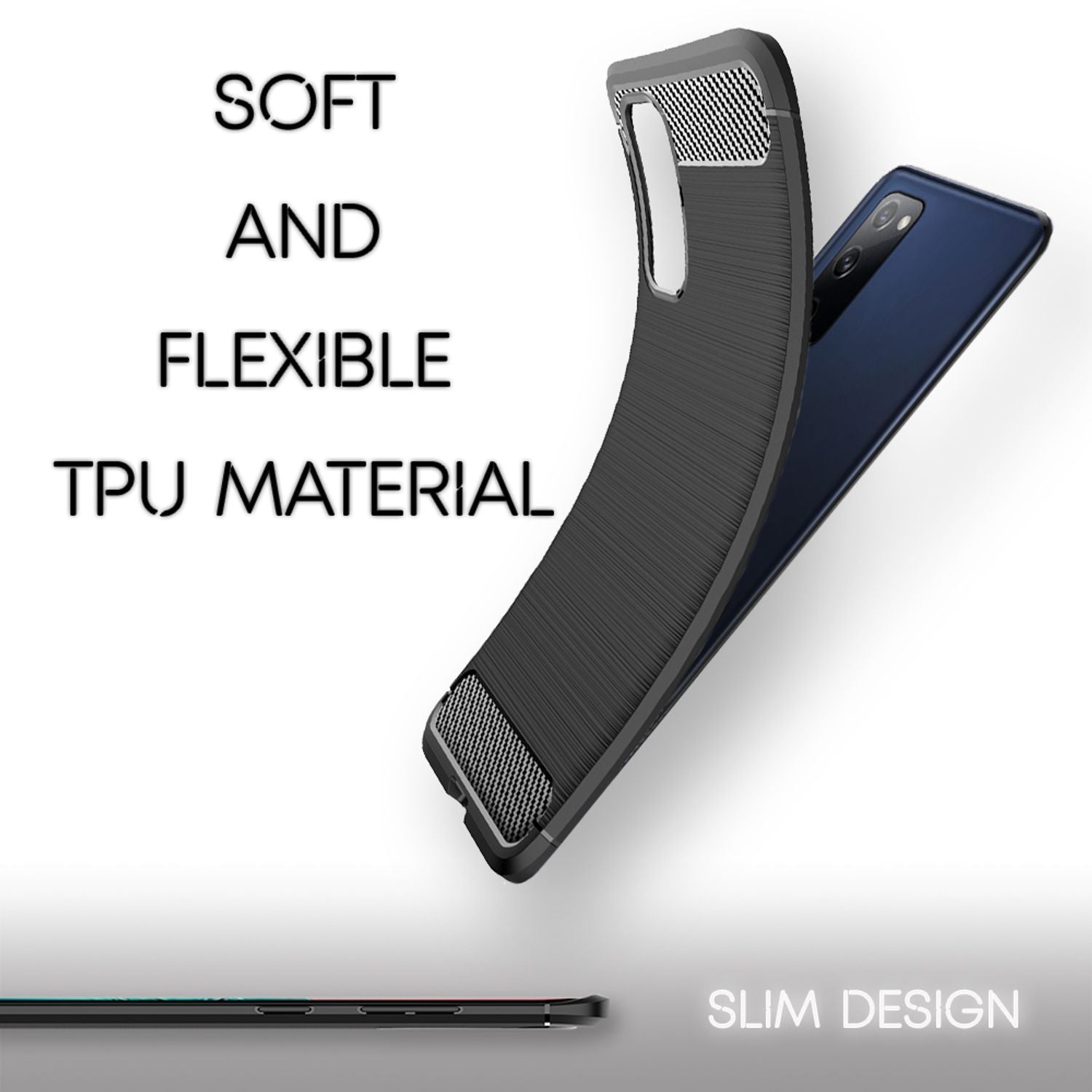 NALIA Carbon Case für Samsung Galaxy S20 FE, Silikon Handy Hülle Schutz Cover Default Title NALIA Protective Hülle