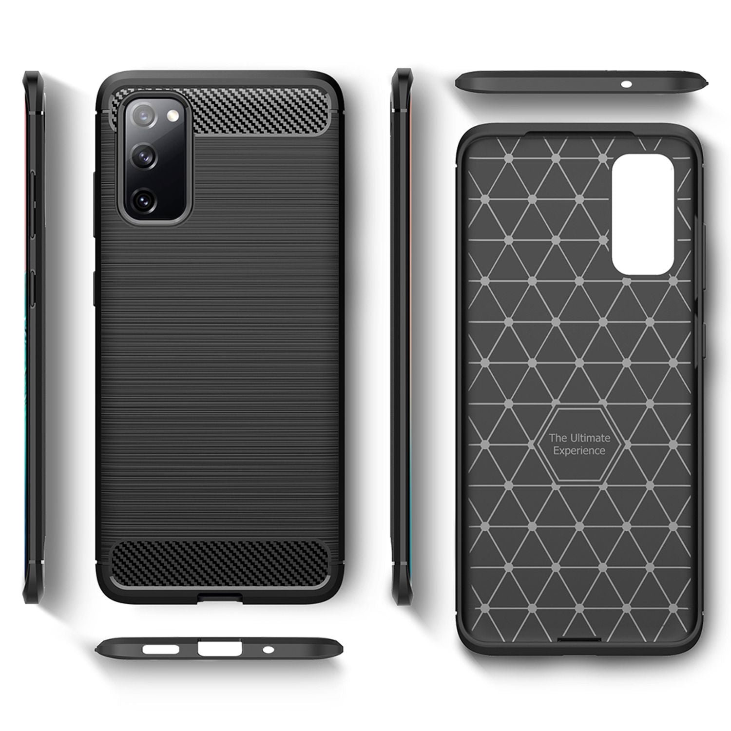 NALIA Carbon Case für Samsung Galaxy S20 FE, Silikon Handy Hülle Schutz Cover Default Title NALIA Protective Hülle