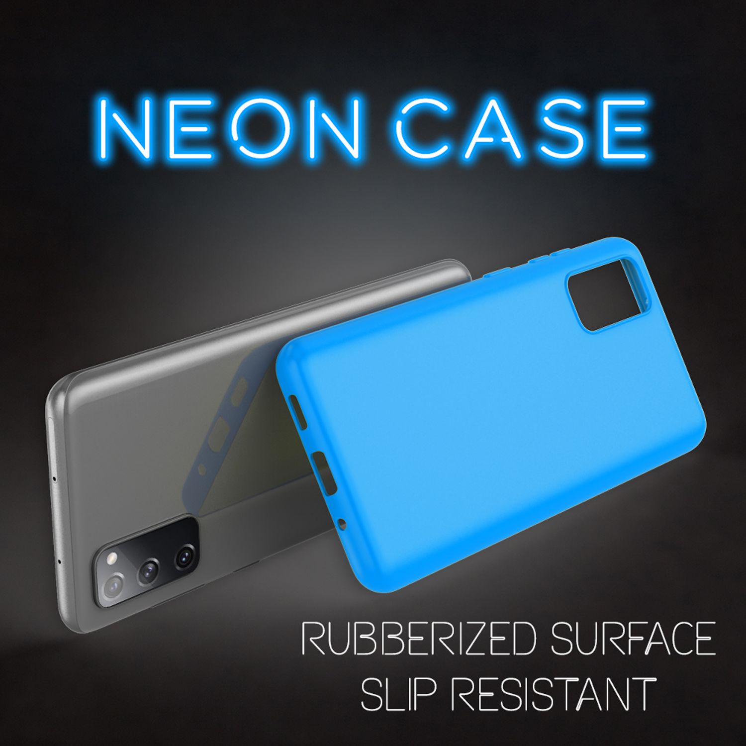 NALIA Neon Hülle für Samsung Galaxy S20 FE, Slim Handy Case Schutz Tasche Cover Blau NALIA Protective Hülle