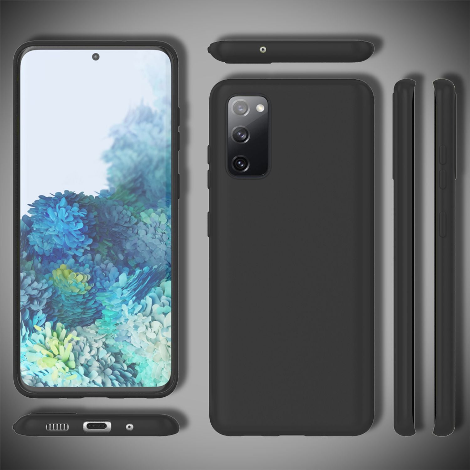 NALIA Neon Hülle für Samsung Galaxy S20 FE, Slim Handy Case Schutz Tasche Cover Schwarz NALIA Protective Hülle