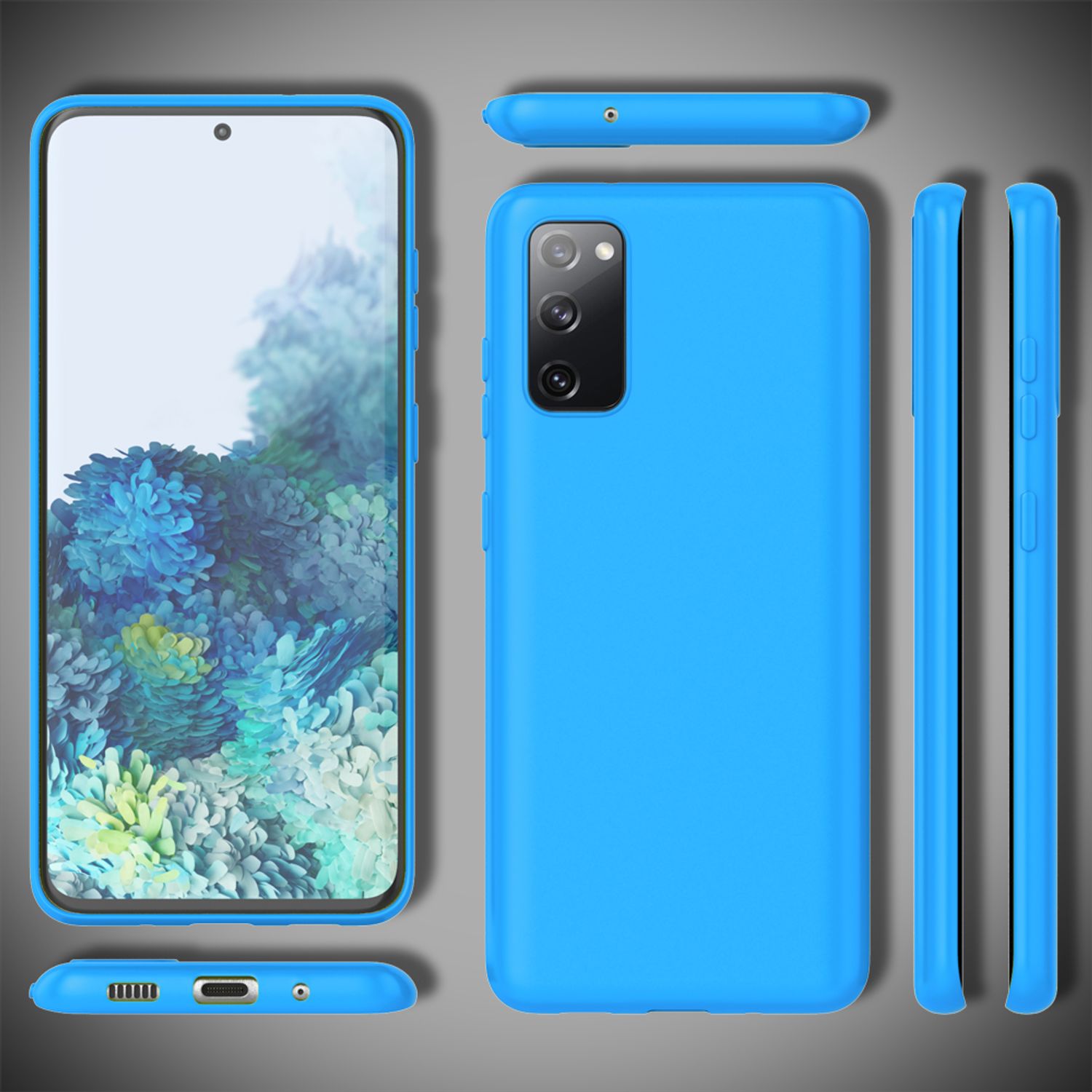 NALIA Neon Hülle für Samsung Galaxy S20 FE, Slim Handy Case Schutz Tasche Cover Blau NALIA Protective Hülle