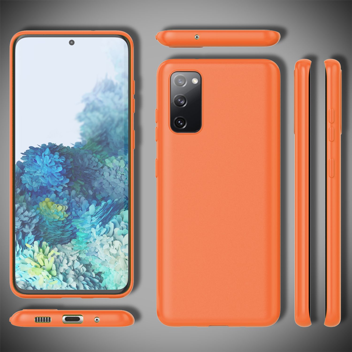 NALIA Neon Hülle für Samsung Galaxy S20 FE, Slim Handy Case Schutz Tasche Cover Orange NALIA Protective Hülle