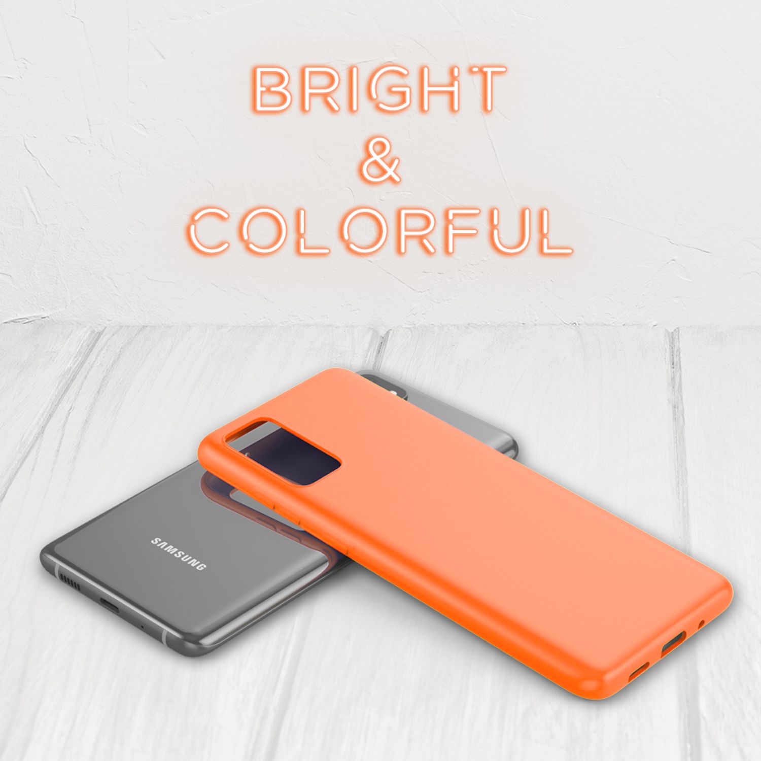 NALIA Neon Hülle für Samsung Galaxy S20 FE, Slim Handy Case Schutz Tasche Cover Orange NALIA Protective Hülle