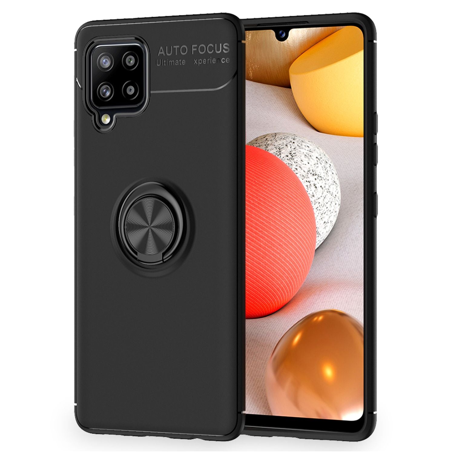 NALIA Ring Handyhülle für Samsung Galaxy A42 5G, Handy Cover Schutz Tasche Etui Case Schwarz NALIA Protective Hülle