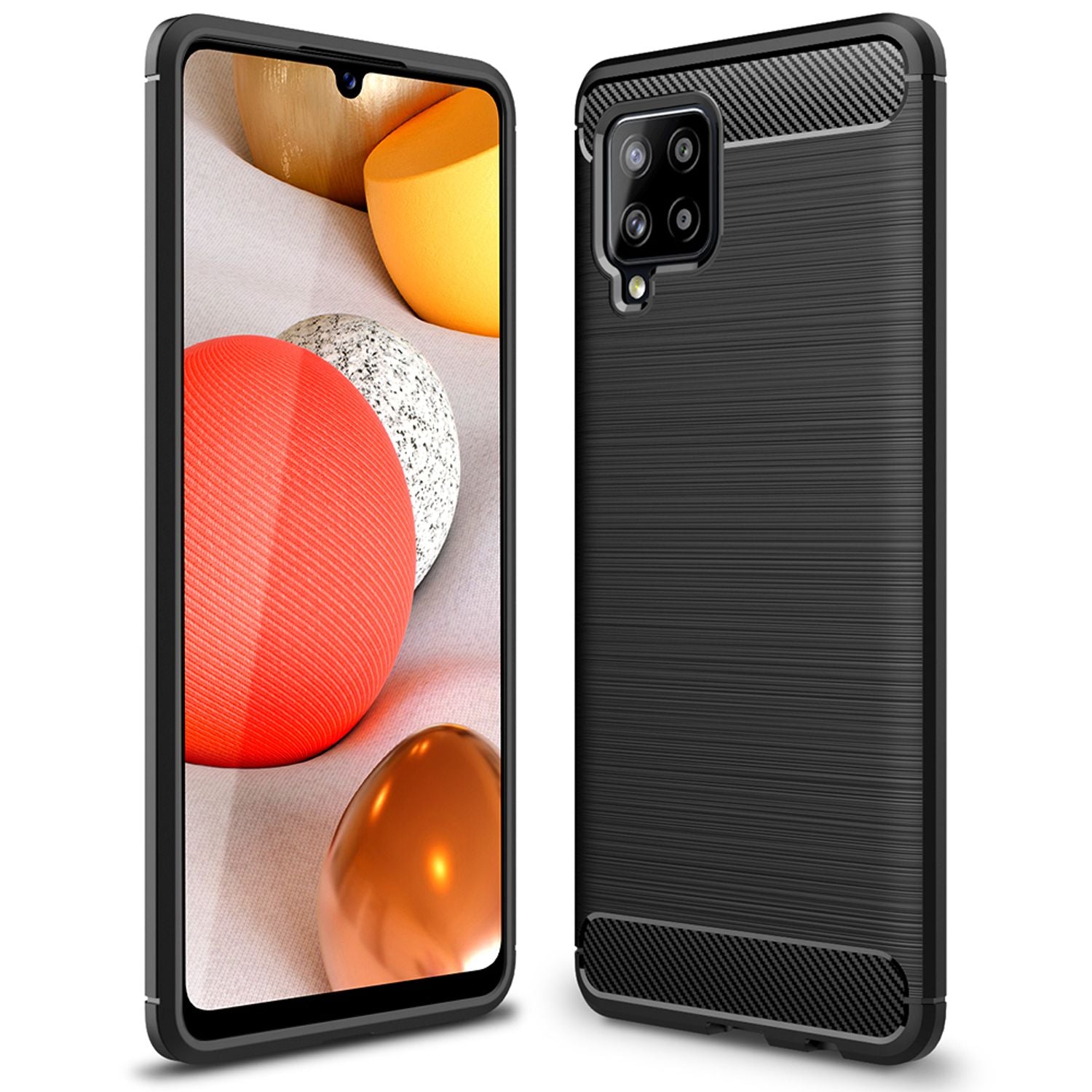 NALIA Carbon Case für Samsung Galaxy A42 5G, Silikon Handy Hülle Schutz Cover Default Title NALIA Protective Hülle