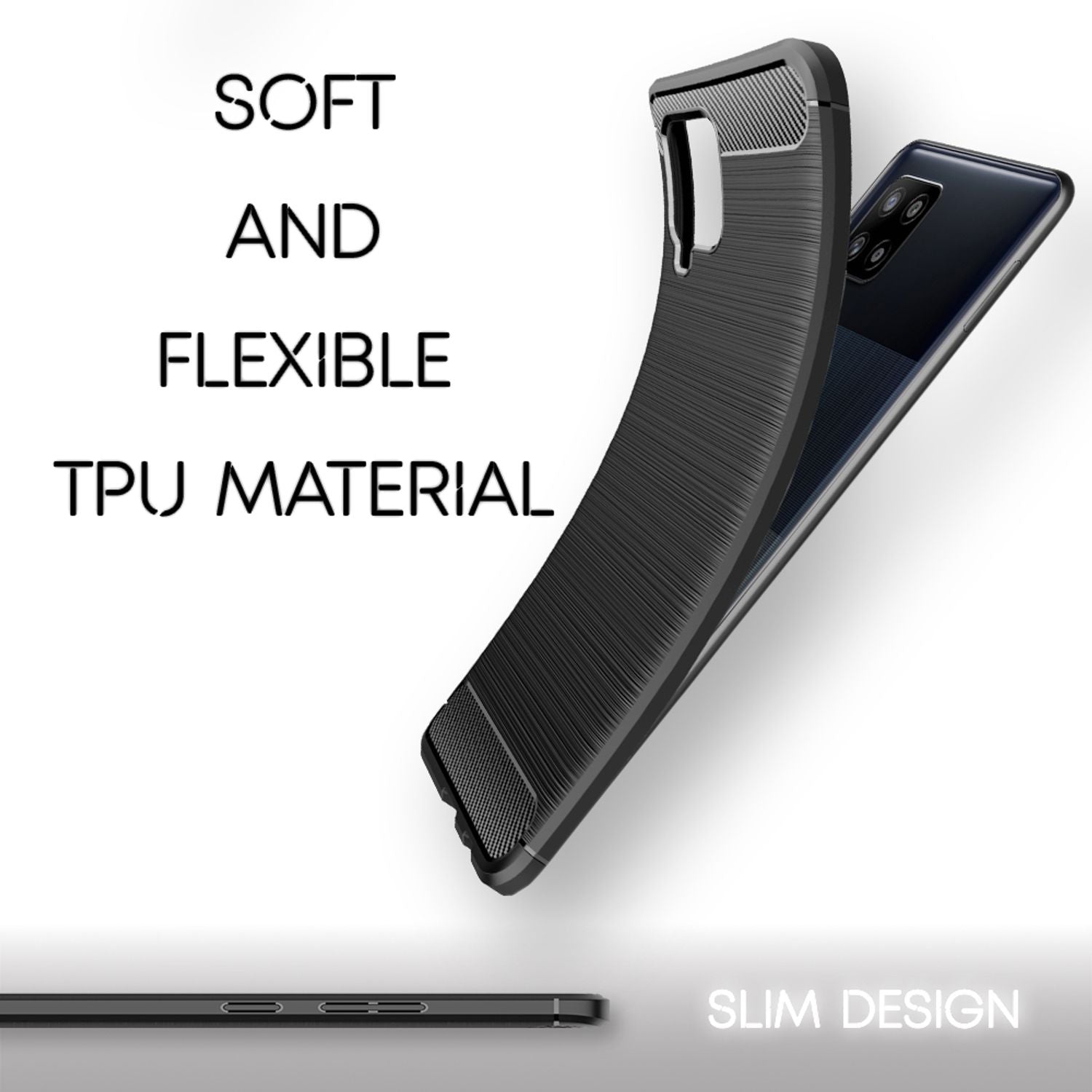 NALIA Carbon Case für Samsung Galaxy A42 5G, Silikon Handy Hülle Schutz Cover Default Title NALIA Protective Hülle