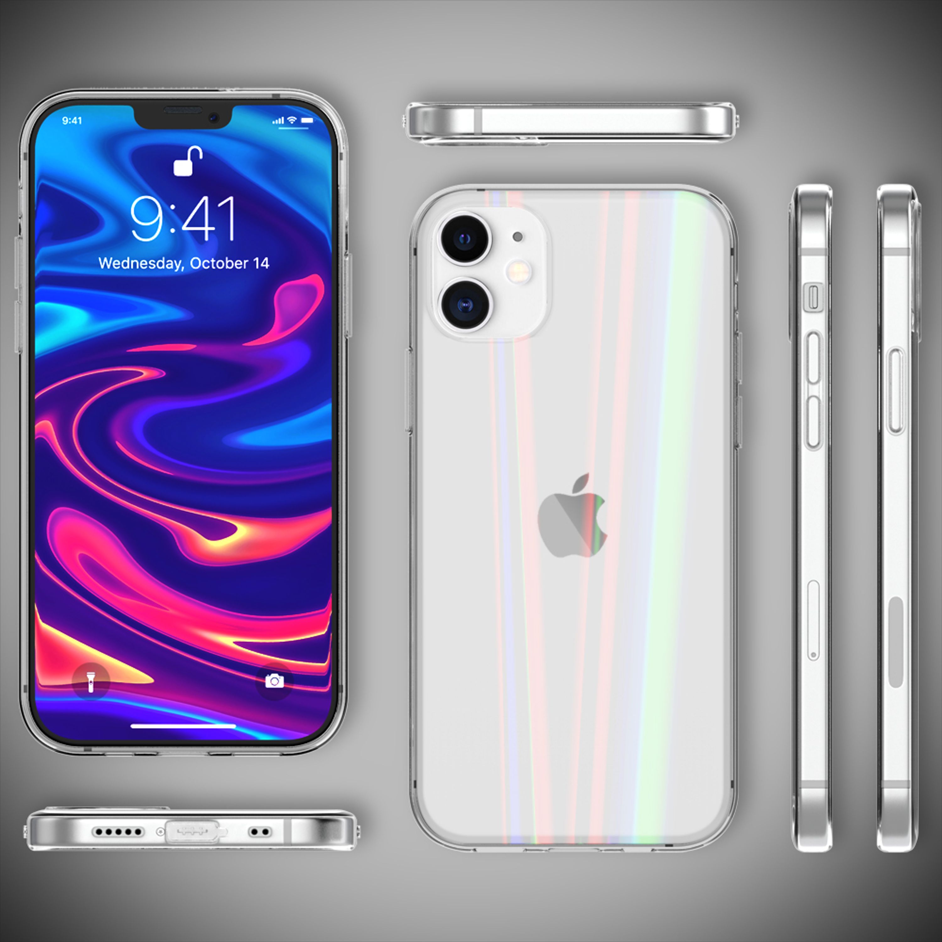 NALIA Klare Regenbogen Hülle für iPhone 12 mini, Rainbow Case Handy Schutz Cover Default Title NALIA