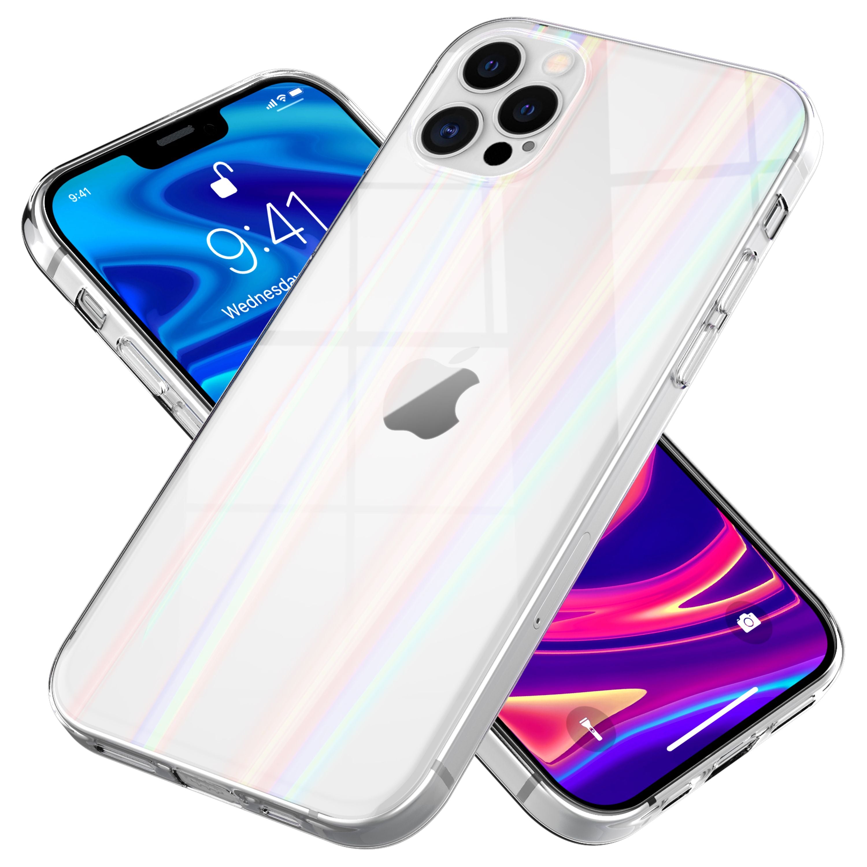 NALIA Klare Regenbogen Hülle für iPhone 12 Pro Max, Rainbow Case Schutz Cover Default Title NALIA
