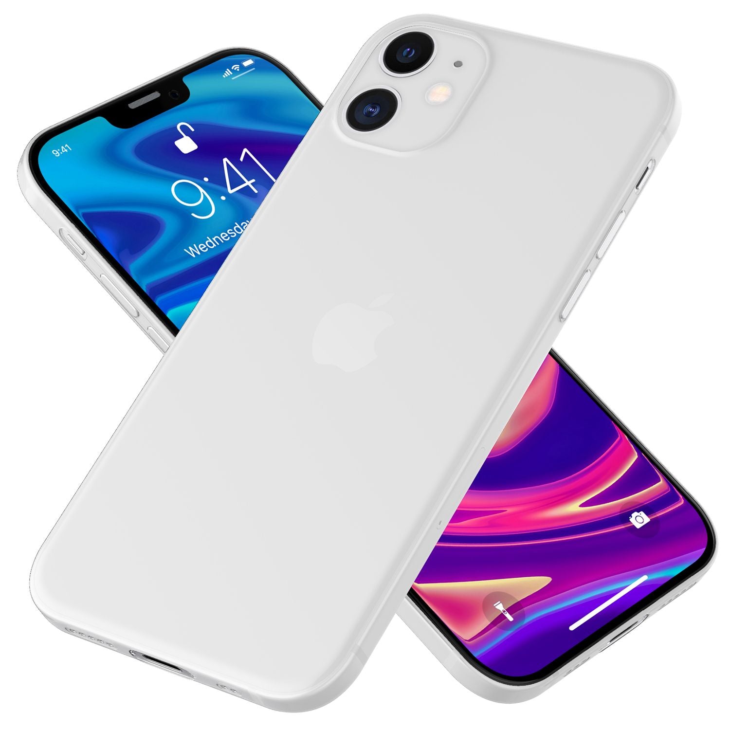 NALIA Hardcase iPhone 12 Mini matt transparent stoßfest Weiß NALIA SlimFit Hülle
