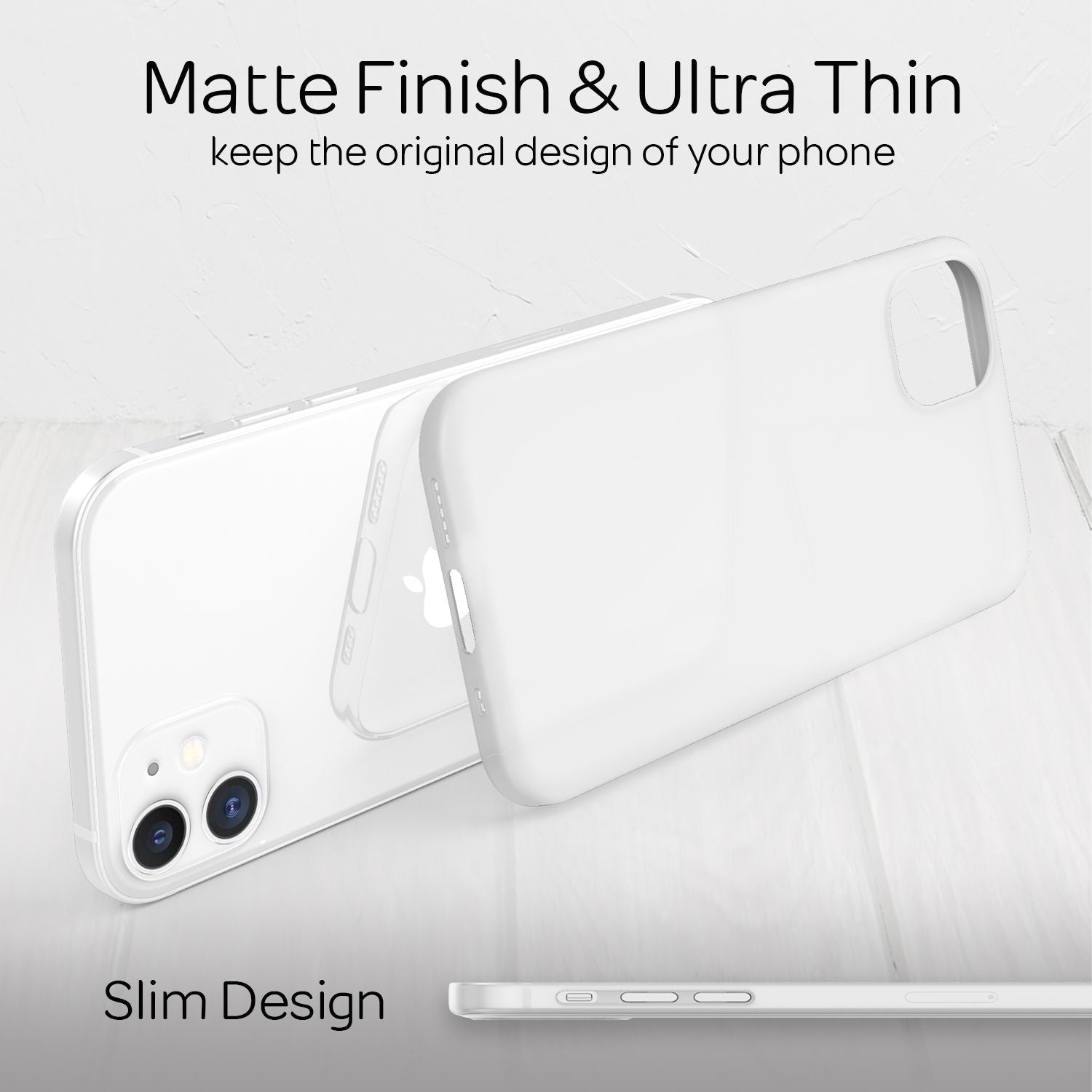 NALIA Hardcase iPhone 12 Mini matt transparent stoßfest Weiß NALIA SlimFit Hülle