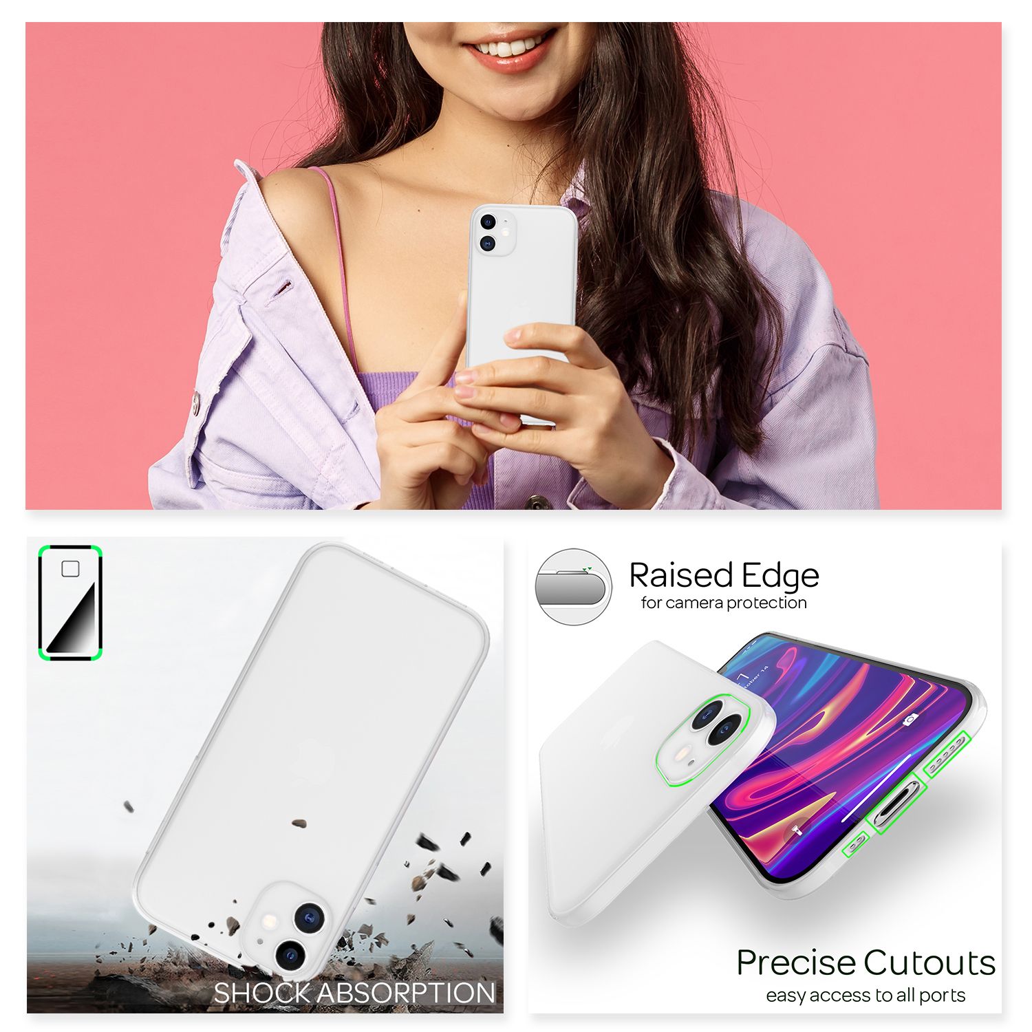 NALIA Hardcase iPhone 12 Mini matt transparent stoßfest Weiß NALIA SlimFit Hülle