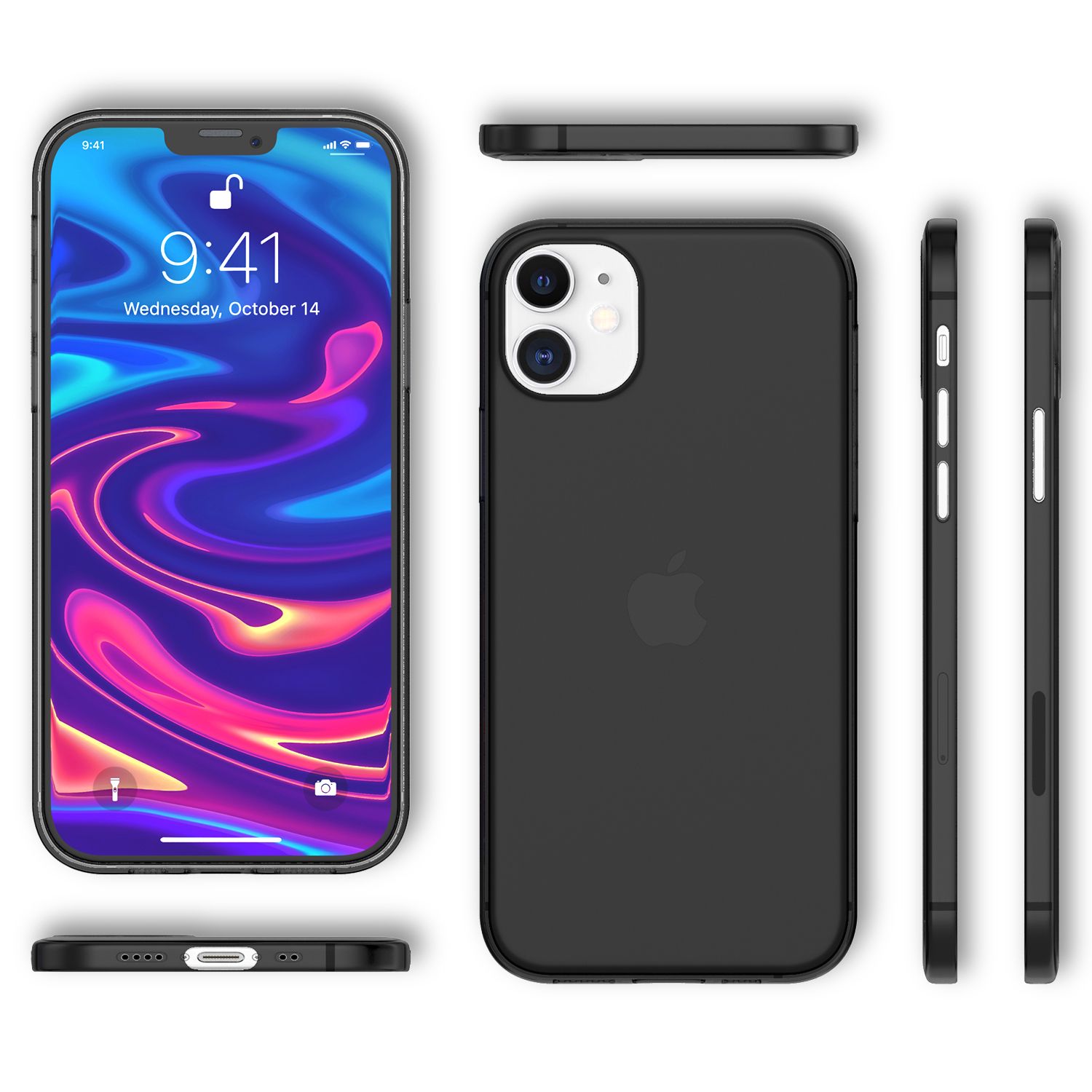 NALIA Hardcase iPhone 12 Mini matt transparent stoßfest Weiß NALIA SlimFit Hülle