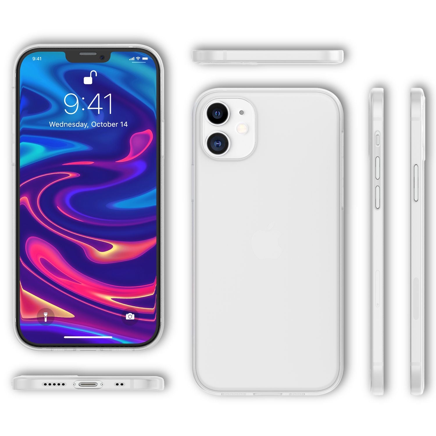 NALIA Hardcase iPhone 12 Mini matt transparent stoßfest Weiß NALIA SlimFit Hülle