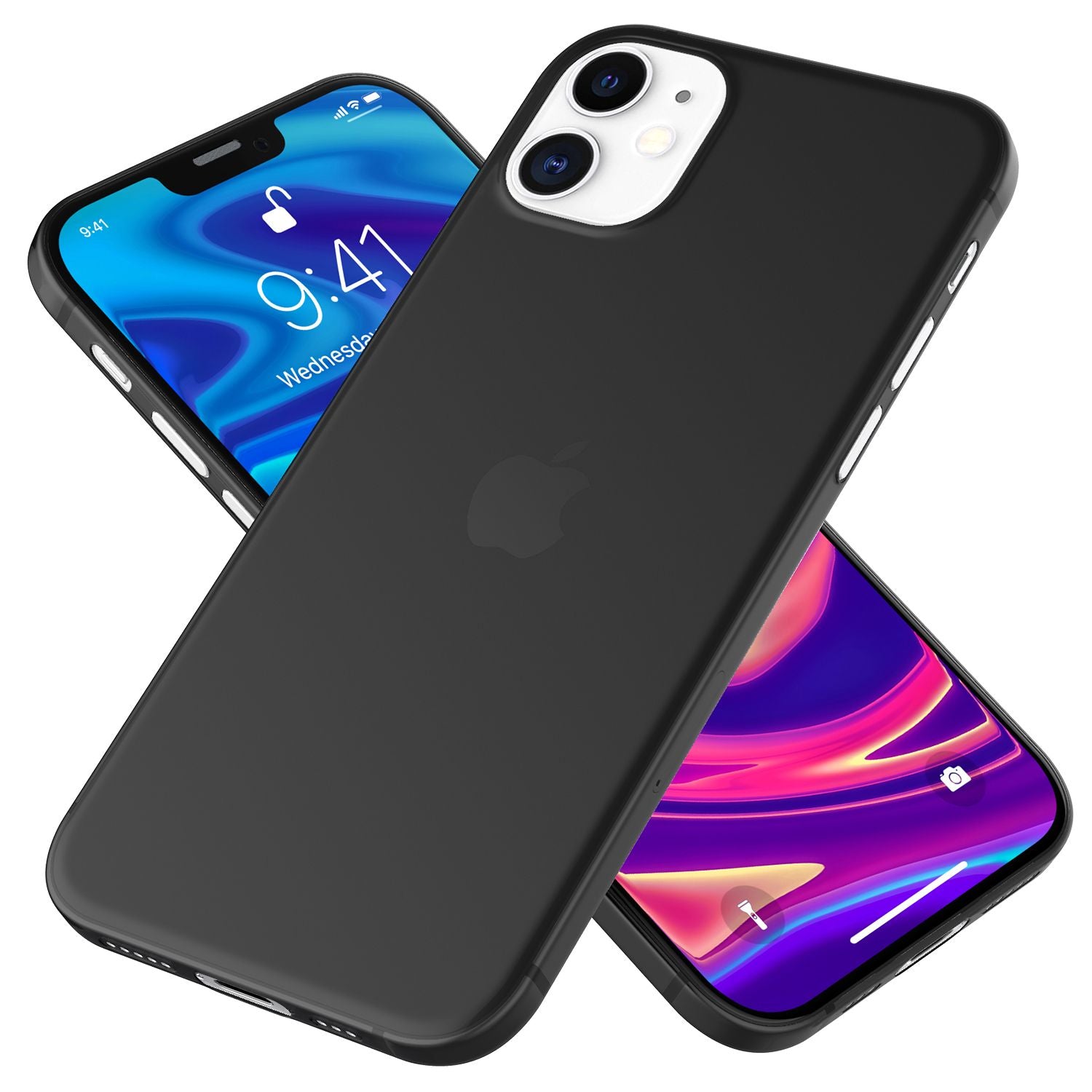NALIA Hardcase iPhone 12 Pro matt transparent stoßfest Weiß NALIA SlimFit Hülle
