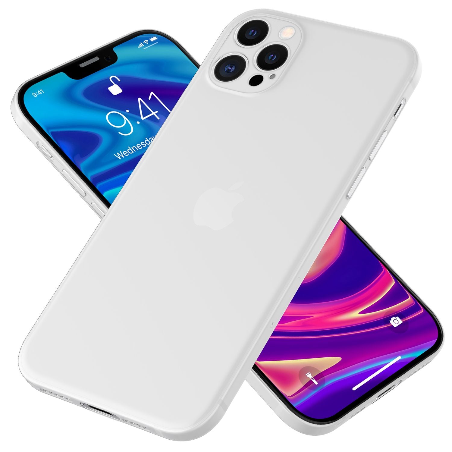 NALIA Extra Dünn Hard Case für iPhone 12 Pro, Ultra Slim Handy Hülle Weiß NALIA SlimFit Hülle