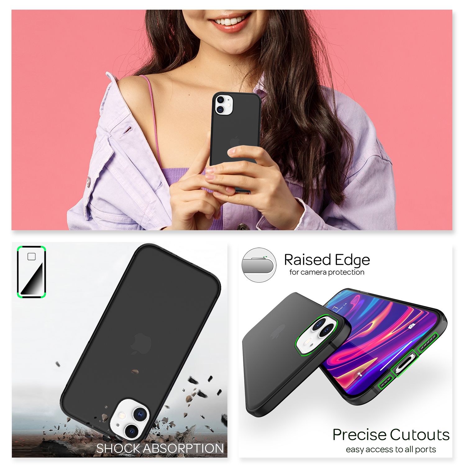 NALIA Hardcase iPhone 12 Pro matt transparent stoßfest Weiß NALIA SlimFit Hülle