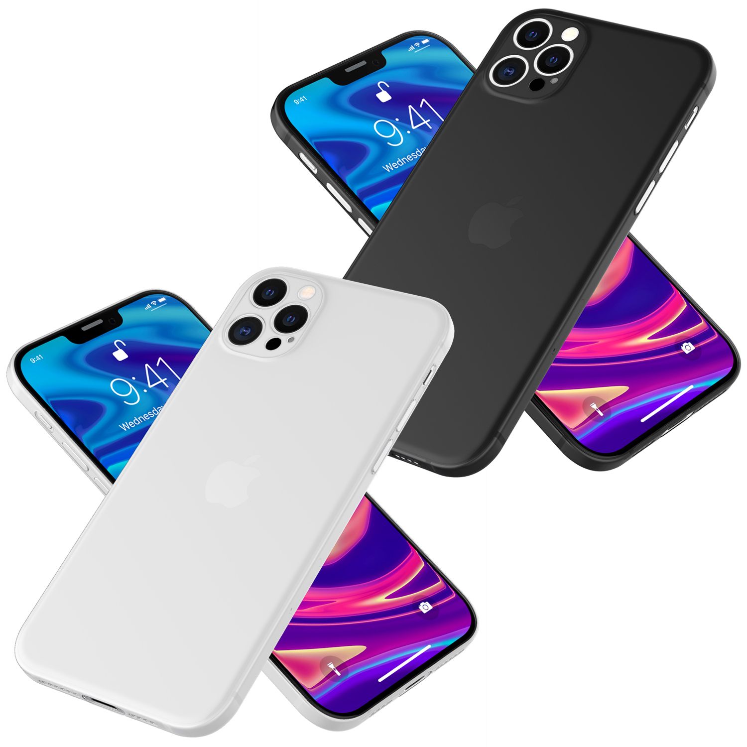 NALIA Hardcase iPhone 12 Pro matt transparent stoßfest Default NALIA SlimFit Hülle