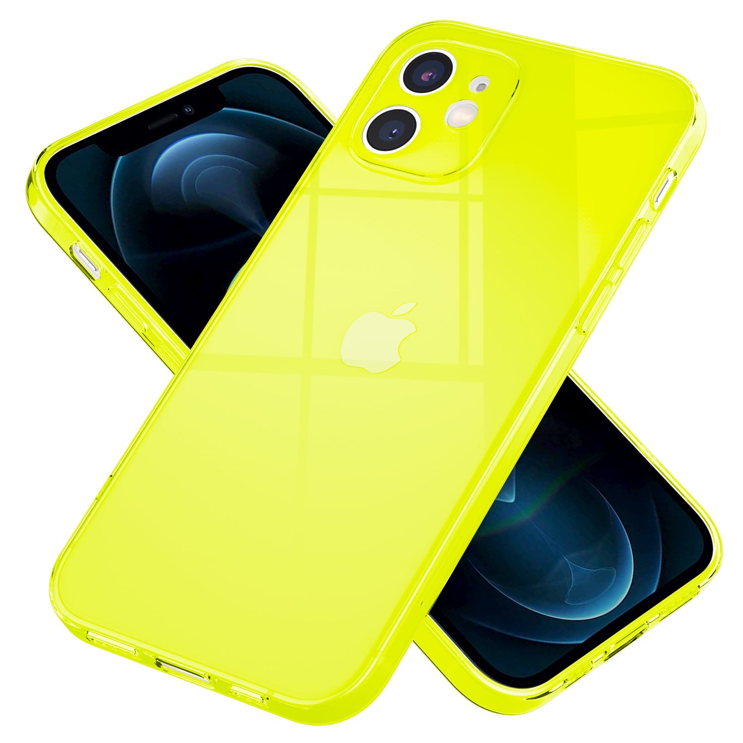 NALIA Klare Neon Handy Hülle für iPhone 12 Mini, Bunt Durchsichtig Cover Case