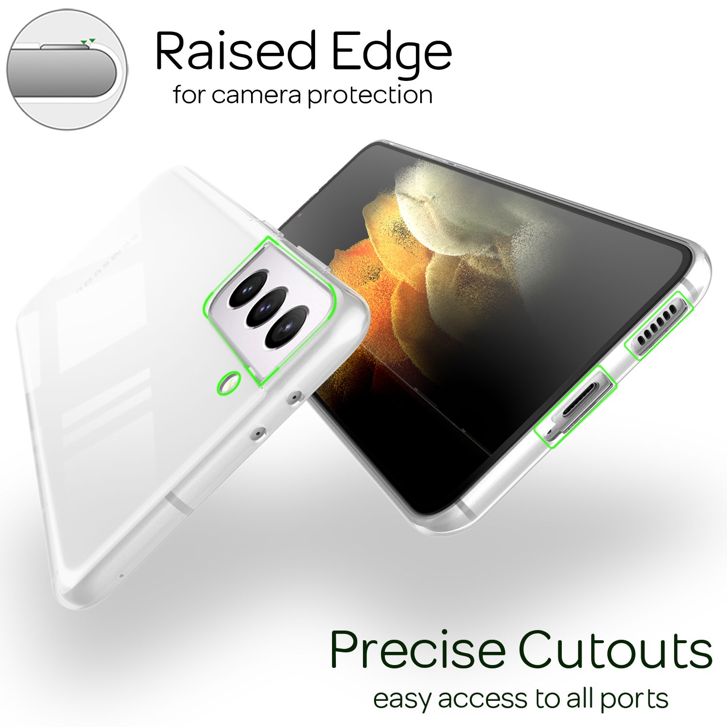 NALIA Handy Hülle für Samsung Galaxy S21, Durchsichtiger Silikon Schutz Bumper Default Title NALIA Transparente Hülle