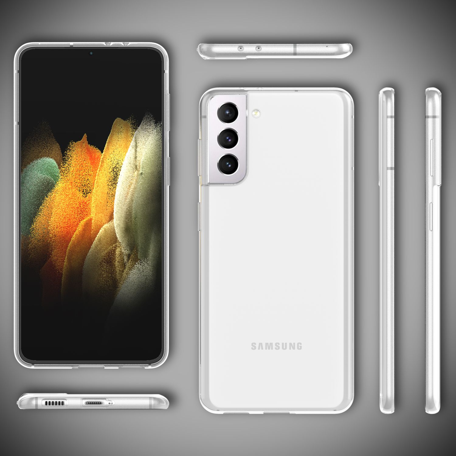 NALIA Handy Hülle für Samsung Galaxy S21, Durchsichtiger Silikon Schutz Bumper Default Title NALIA Transparente Hülle