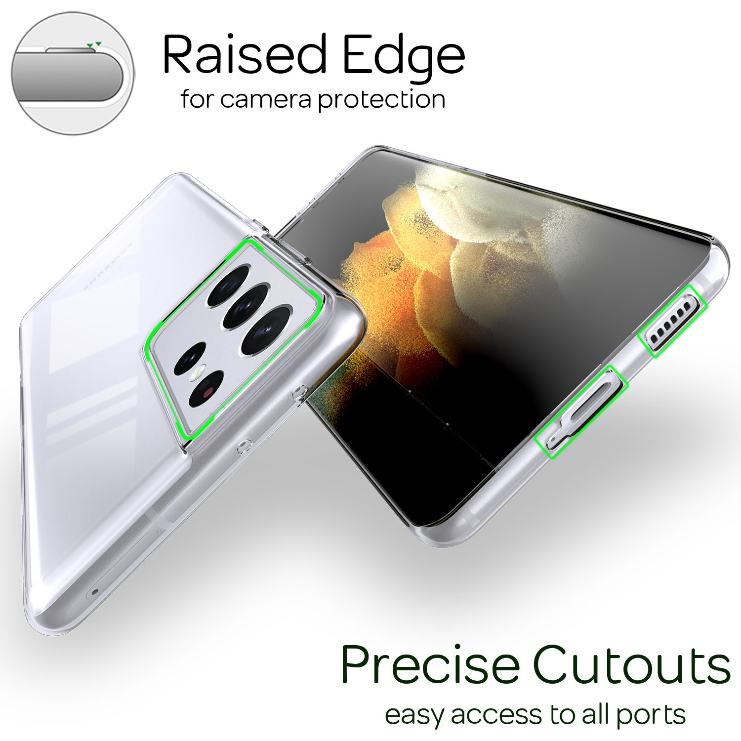 NALIA Handy Hülle für Samsung Galaxy S21 Ultra, Durchsichtig Silikon Schutz Etui Default Title NALIA Transparente Hülle