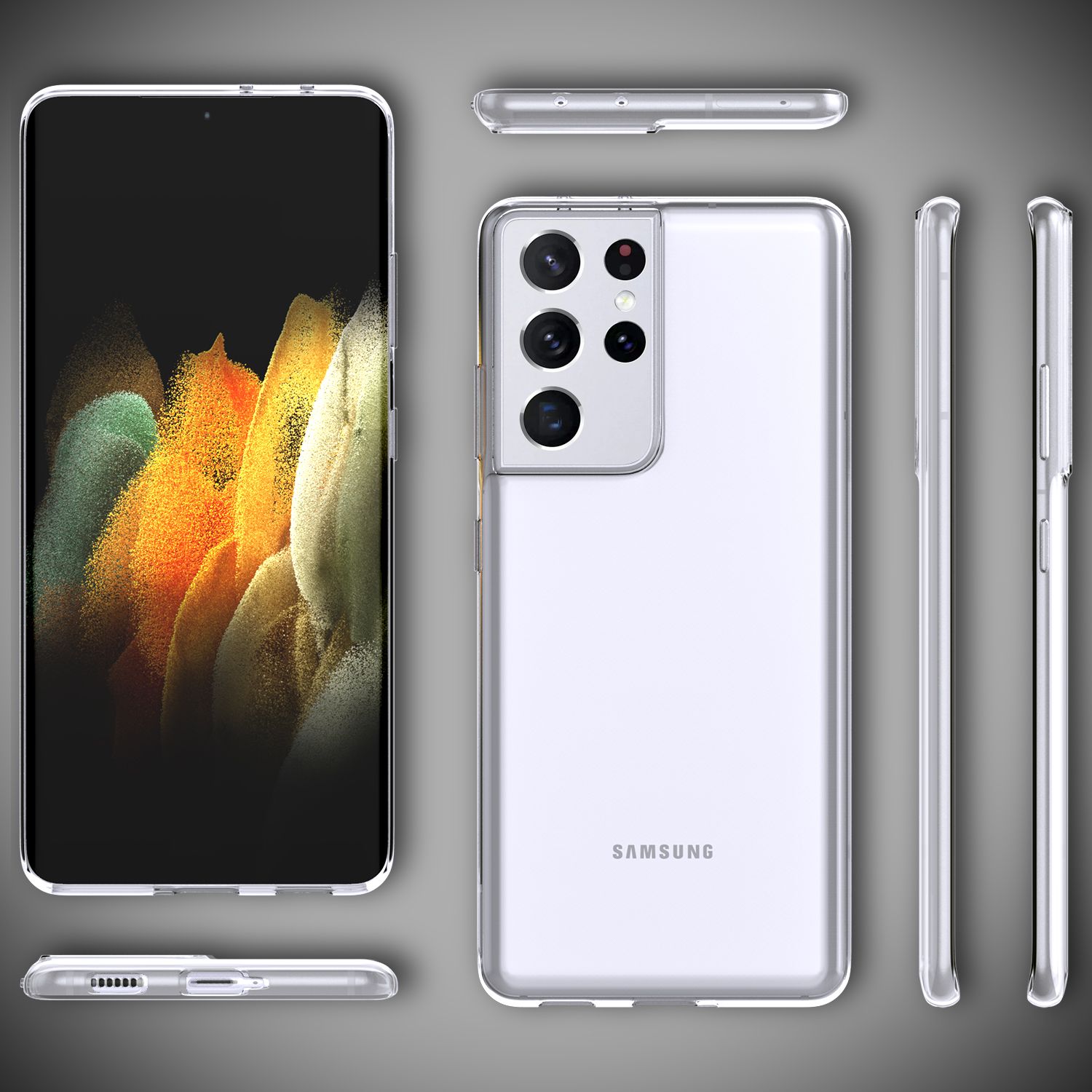 NALIA Handy Hülle für Samsung Galaxy S21 Ultra, Durchsichtig Silikon Schutz Etui Default Title NALIA Transparente Hülle