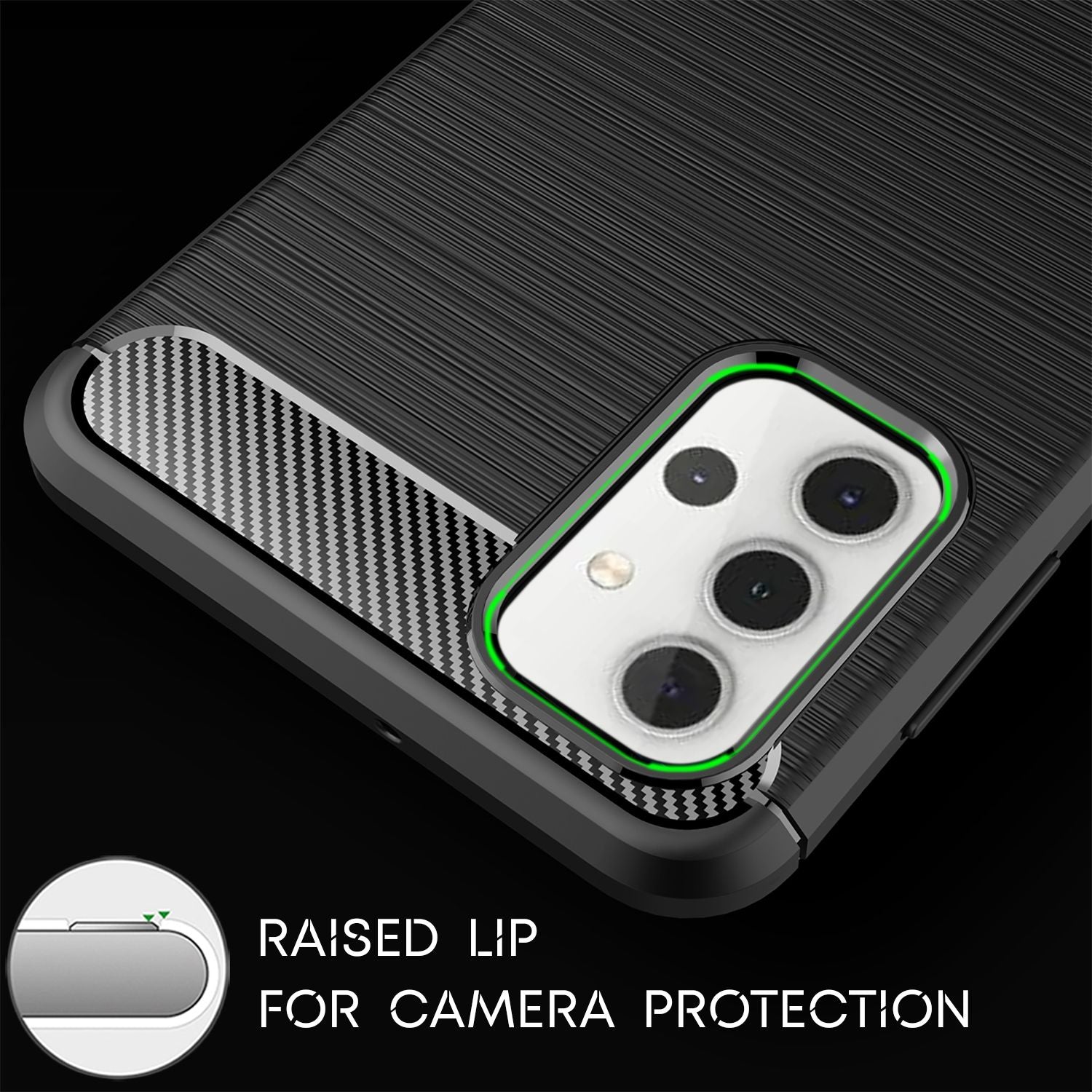 NALIA Design Handy Hülle für Samsung Galaxy A32 5G, Carbon Look Case Cover Bumper Default Title NALIA Protective Hülle