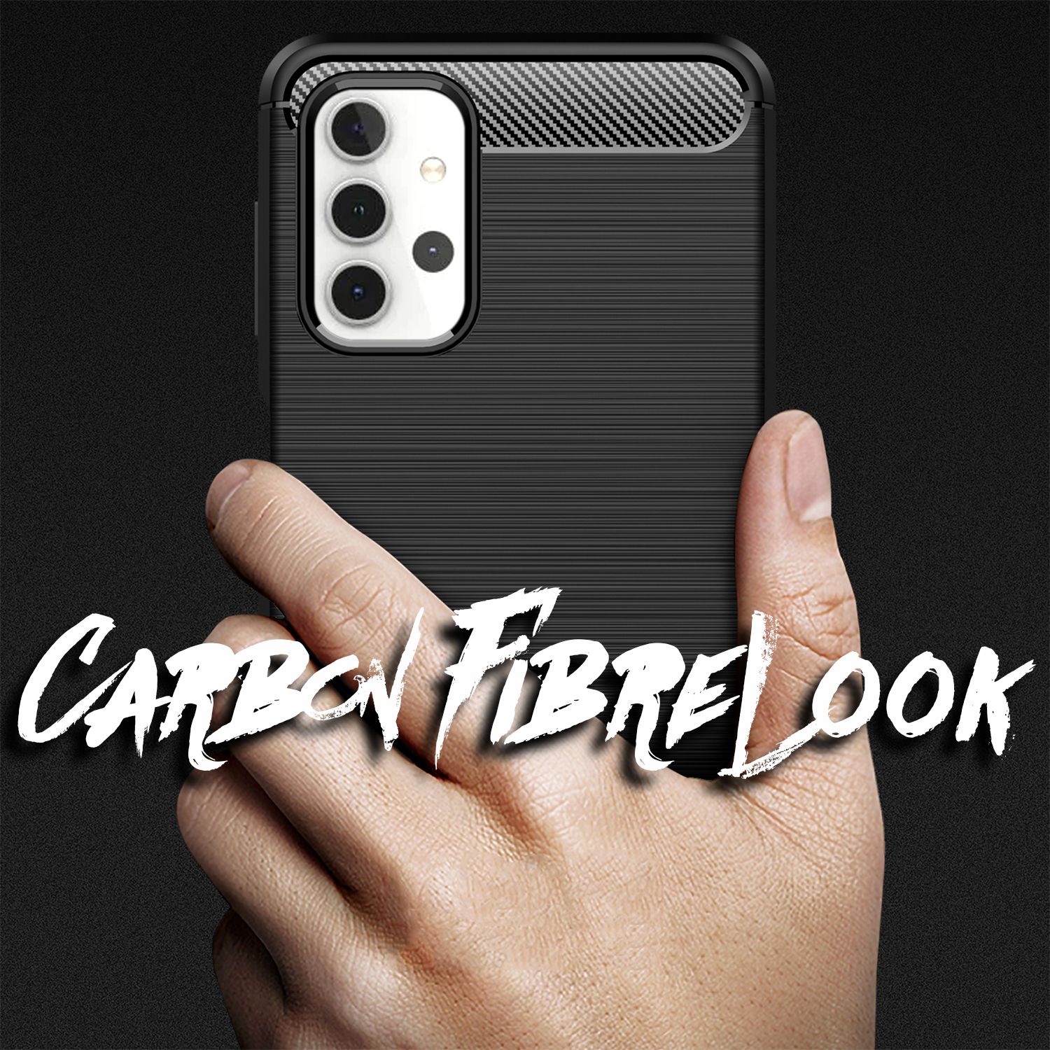 NALIA Design Handy Hülle für Samsung Galaxy A32 5G, Carbon Look Case Cover Bumper Default Title NALIA Protective Hülle